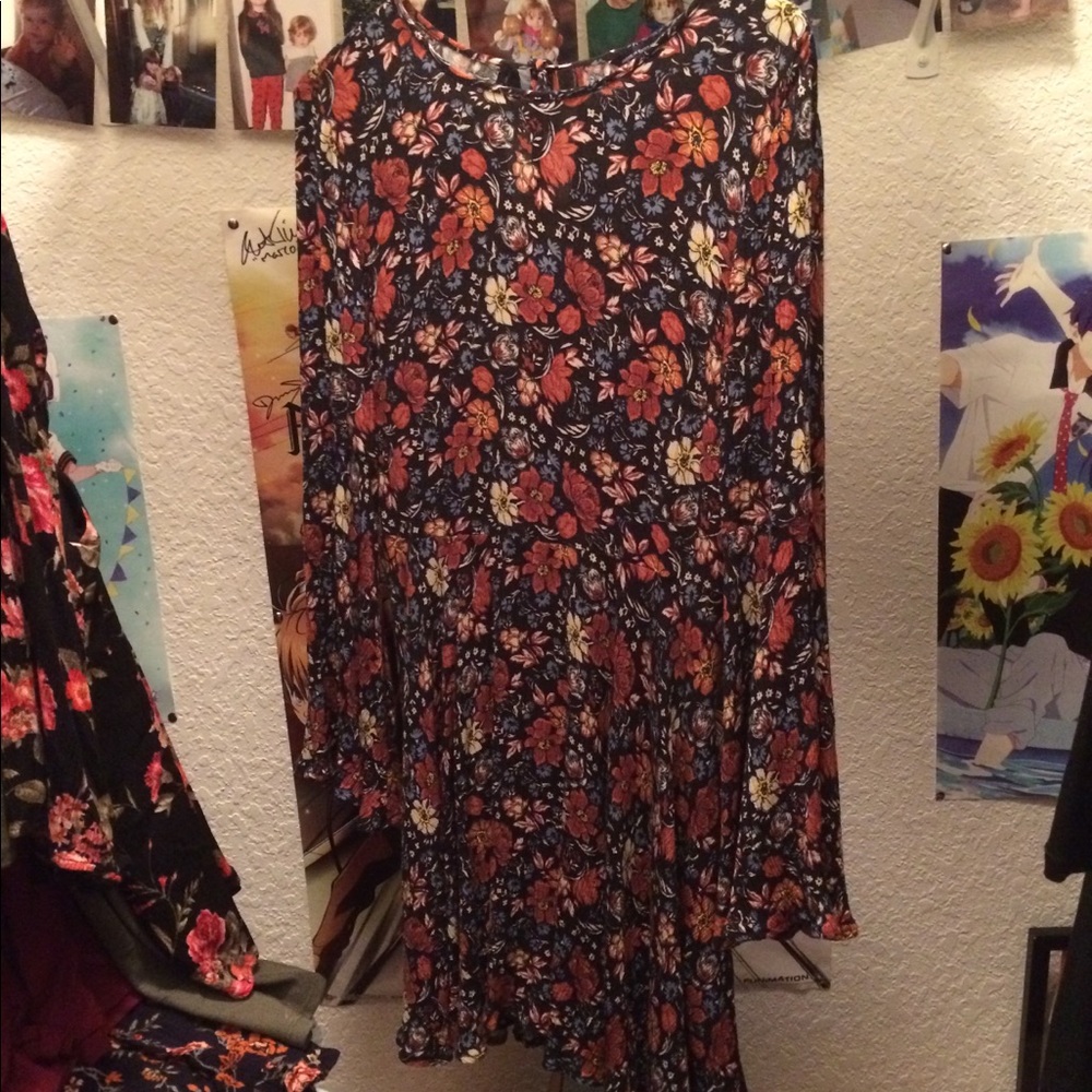 Floral American eagle long sleeve dress